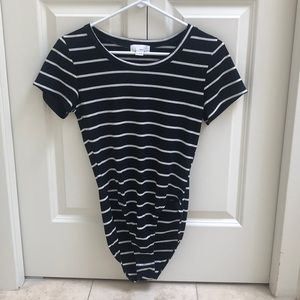 Black and whit striped bodysuit